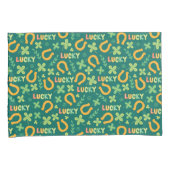 Groen patroon Iers LUCKY Kussensloop (Voorkant-Rechts)