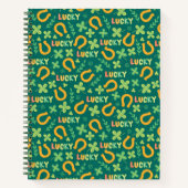 Groen patroon Iers LUCKY Notitieboek (Voorkant)
