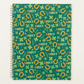 Groen patroon Iers LUCKY Planner (Voorkant)