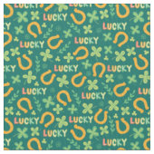 Groen patroon Iers LUCKY Stof (Close Up)