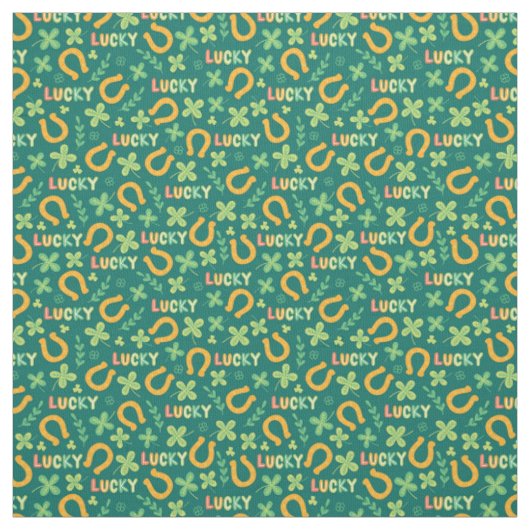 Groen patroon Iers LUCKY Stof (Swatch)