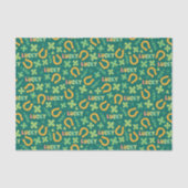 Groen patroon Iers LUCKY Tissuepapier (Voorkant)