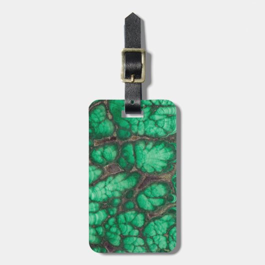 Groen Patroon Malachiet Bagagelabel (Voorkant verticaal)