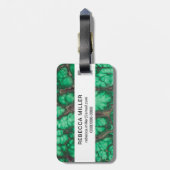 Groen Patroon Malachiet Bagagelabel (Achterkant verticaal)