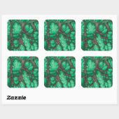 Groen Patroon Malachiet Vierkante Sticker (Vel)