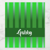 Groen patroon met getextureerde strepen wijn etiket (Enkel label)