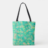 Groen patroon met meerdere kleuren tote bag (Achterkant)
