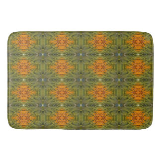 Groen patroon met oranje badmat