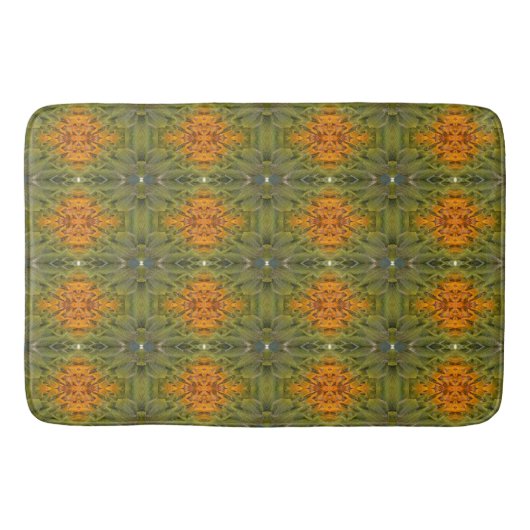 Groen patroon met oranje badmat (Voorkant)
