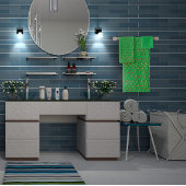 Groen Patroon mini wilde bloem Bad Handdoek