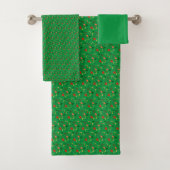 Groen Patroon mini wilde bloem Bad Handdoek (Insitu)