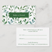 Groen Patroon Modern Aanbevelingskaartje (Voorkant / Achterkant)