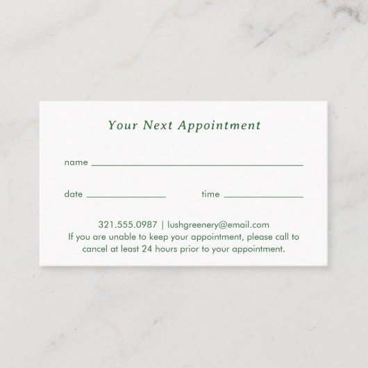 Groen Patroon Modern Afsprakenkaartje (Voorkant)