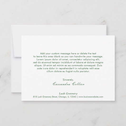 Groen Patroon Modern Bedankkaart (Achterkant)