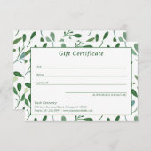 Groen Patroon Modern Cadeaubon (Voorkant / Achterkant)