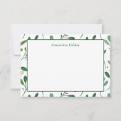 Groen Patroon Modern Notitiekaartje (Voorkant)