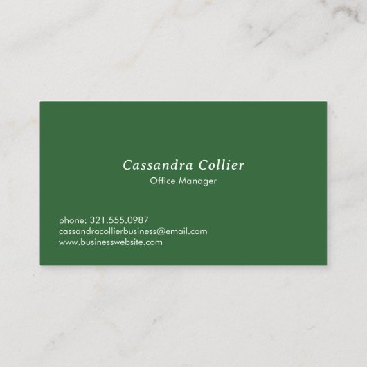 Groen Patroon Modern Visitekaartje (Achterkant)