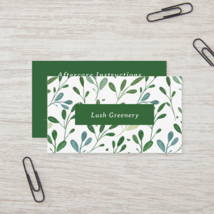 Groen Patroon Moderne Nazorg Instructies Visitekaartje