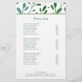 Groen Patroon Moderne prijslijst (Voorkant)