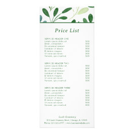 Groen Patroon Moderne prijslijst Reclamekaart