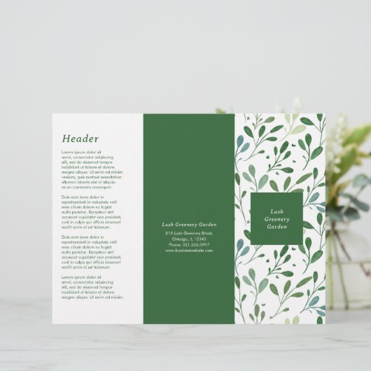 Groen patroon Moderne Trifold Brochure (Staand voorkant)