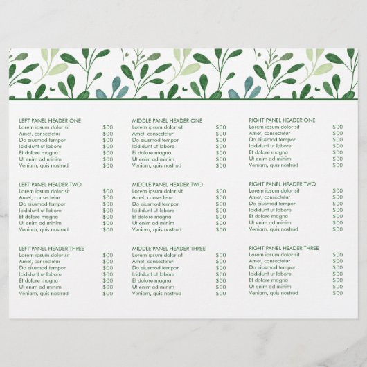 Groen patroon Moderne Trifold Brochure (Achterkant)