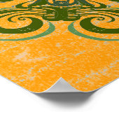 Groen patroon op geel poster (Hoek)