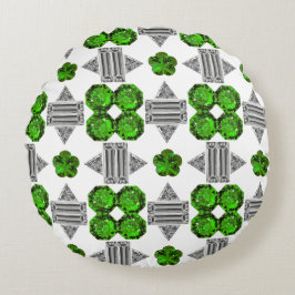 Groen patroon rond kussen