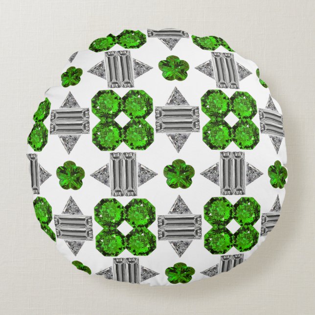 Groen patroon rond kussen (Voorkant)