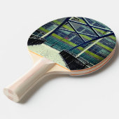 Groen patroon tafeltennisbatje (Voorkant Gekanteld)