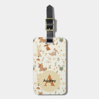 Groen patroon van bossen bagagelabel