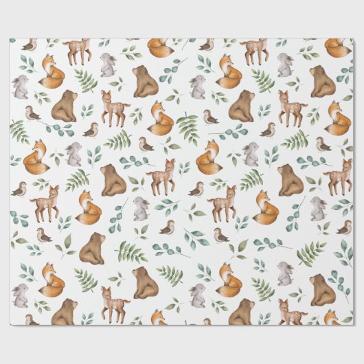 Groen patroon van bossen cadeaupapier (Vlak)