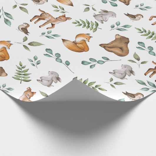 Groen patroon van bossen cadeaupapier (Hoek)