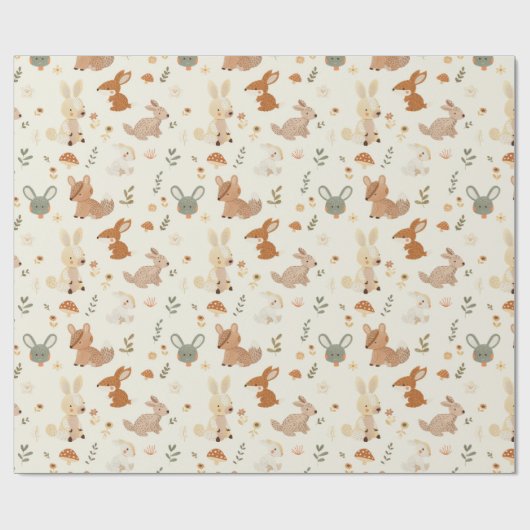 Groen patroon van bossen cadeaupapier (Vlak)