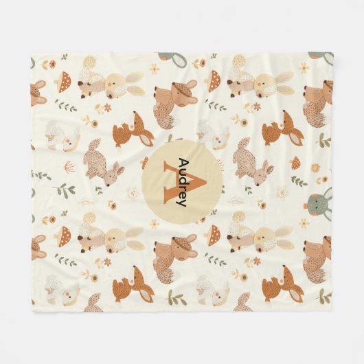 Groen patroon van bossen fleece deken (Voorkant (Horizontaal))