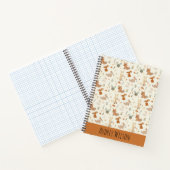 Groen patroon van bossen notitieboek (Binnen)