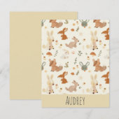 Groen patroon van bossen notitiekaartje (Voorkant / Achterkant)