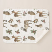 Groen patroon van bossen sherpa deken (Voorkant (horizontaal))