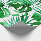 Groen patroon van tropische bladeren cadeaupapier (Hoek)