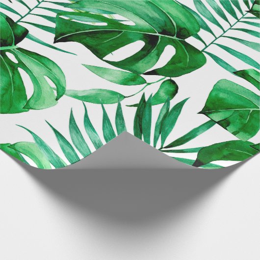 Groen patroon van tropische bladeren cadeaupapier (Hoek)