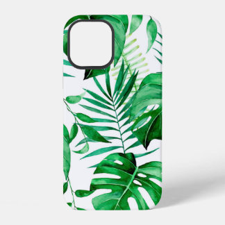Groen patroon van tropische bladeren iPhone 12 hoesje