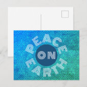 Groen patroon voor vrede op aarde briefkaart (Voorkant / Achterkant)