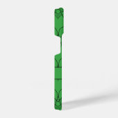 Groen Patroonmonogram voor harten en Aangepaste na iPhone Hoesje (Rechterkant)