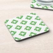 Groen patroonpatroon bier onderzetter (Linkerzijde)