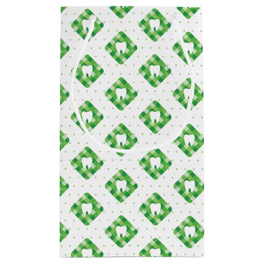 Groen patroonpatroon klein cadeauzakje (Achterkant)