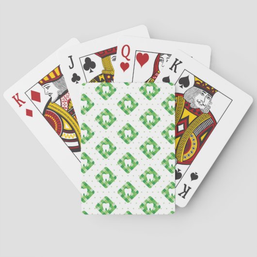 Groen patroonpatroon pokerkaarten (Achterkant)