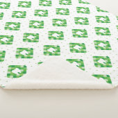 Groen patroonpatroon sherpa deken (3/4)