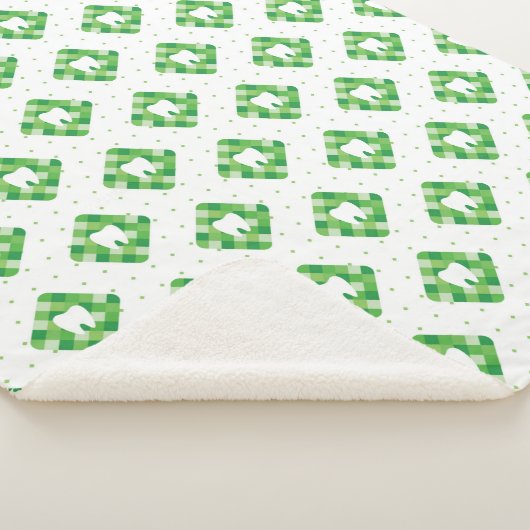 Groen patroonpatroon sherpa deken (3/4)