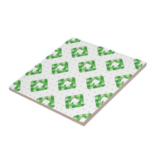 Groen patroonpatroon tegeltje (Zijkant)