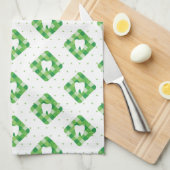 Groen patroonpatroon theedoek (Quarter Fold)